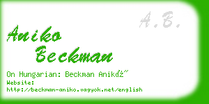 aniko beckman business card